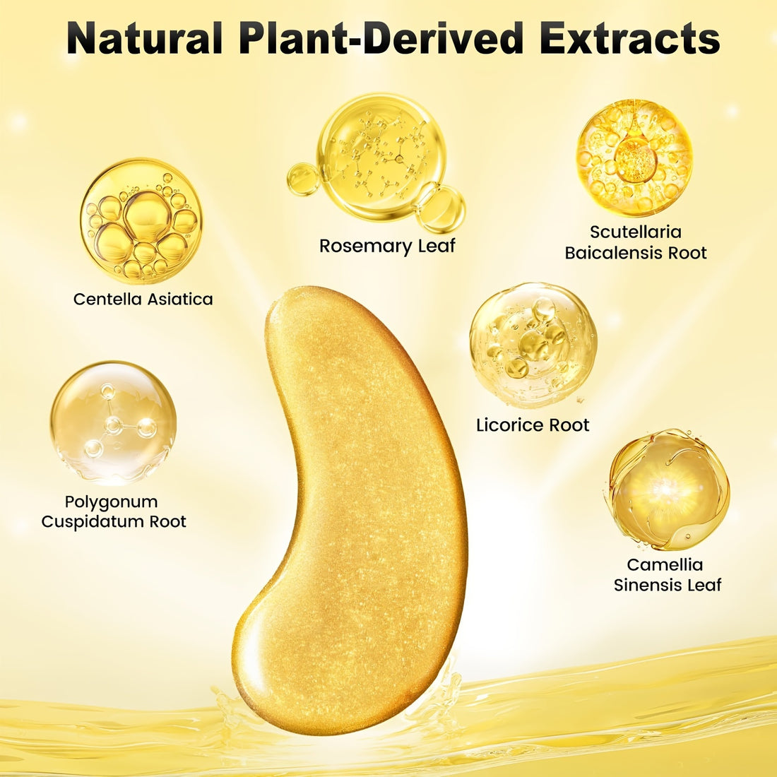 36 Pairs Of Golden Crystal Eye Patches With Collagen, Glycerin And Moisturizing Ingredients To Keep Skin Hydrated, Hypoallergenic, Daily Skincare For Men And Women, Gentle Formula, Suitable For All Skin Types, Valentine'S Day