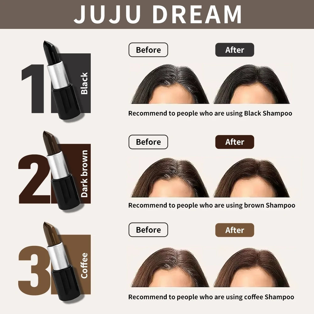 JUJU Dream Portable disposable hair dye stick gentle, long-lasting, quick temporary hair dye cover white for all hair types