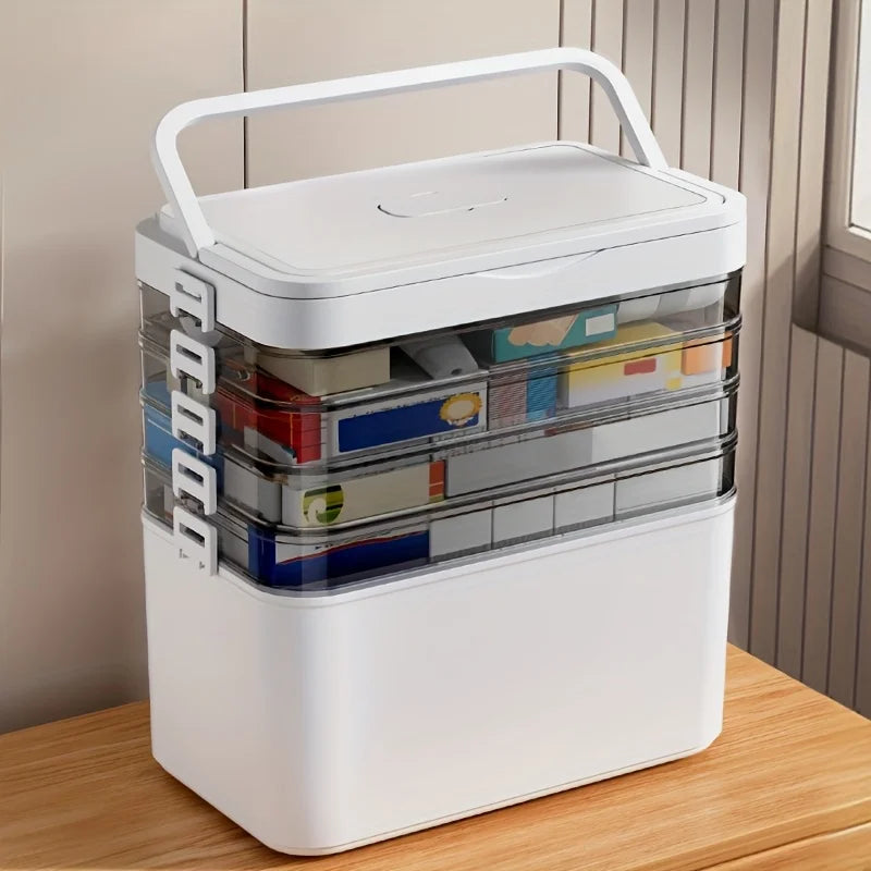 Large-Capacity Multi-Layer Medicine Organizer and How to Use It - Durable Waterproof Pill Box with Pill Storage, Suitable for Home and Travel Storage, Can Be Placed under the Bed, Easy to Carry, Suitable for Outdoor Travel Us